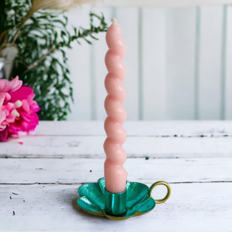 Kerzenhalter Metallic SPARKLE flower smaragd