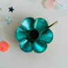 Candle Holder Metallic Sparkle flower smaragd