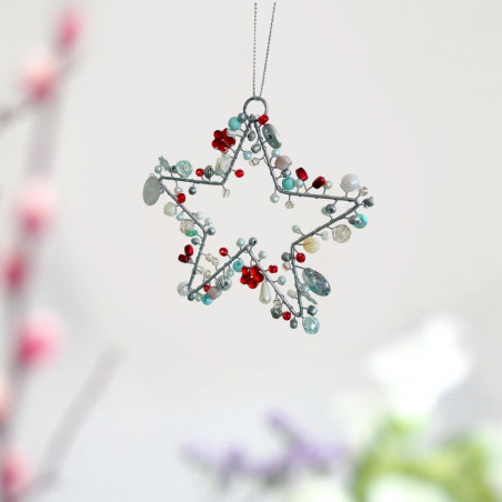 Dekoration FUNKEL kleiner Stern silverred