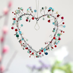 Dekoration FUNKEL Herz silverred