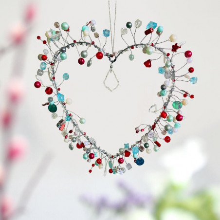 Dekoration FUNKEL Herz silverred