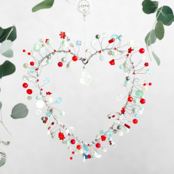 Dekoration FUNKEL Herz silverred