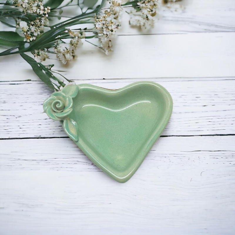 Trinket Dish organic heart S mint
