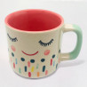Mug L smiling face dots