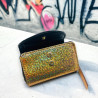 Mini Portemonnaie Leder Smiley metallic gold