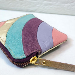 Mini zip Portemonnaie Leder Arc multi