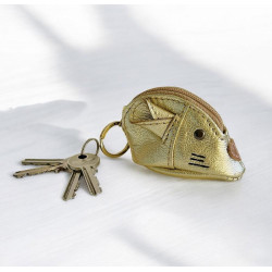 Schlüsseltäschchen Cashmouse Leder gold