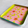Tablett square L Yellow bold flower