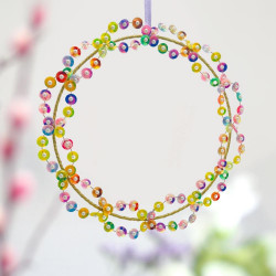Decoration FUNKEL Flower Circle multi sparkle