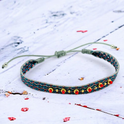 Armband Woven Tape redgold ricrac