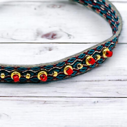 Bracelet Woven Tape redgold ricrac