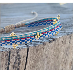 Armband Woven Tape 3goldbead turk