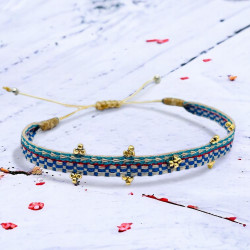 Bracelet Woven Tape 3goldbead turk