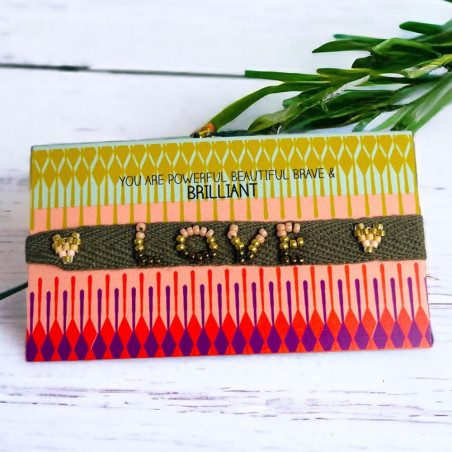 Armband Woven Tape LOVE Beads
