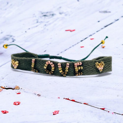 Bracelet Woven Tape LOVE Beads