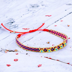 Armband Woven Tape bluegold 5 on dot