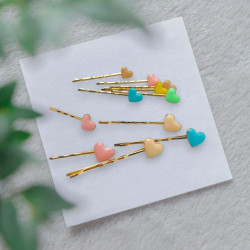 Hairclip Smiley Emaille Heart Set3