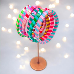 Armband colorblock ltblue rose yellow