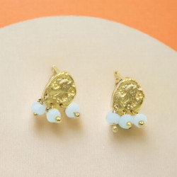 Earrings ART N 3 Bead on gold