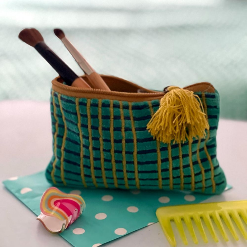 Täschchen Zip check forest