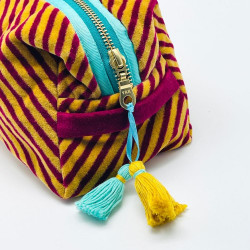 Cosmetic bag VelvetYoga L plum orange