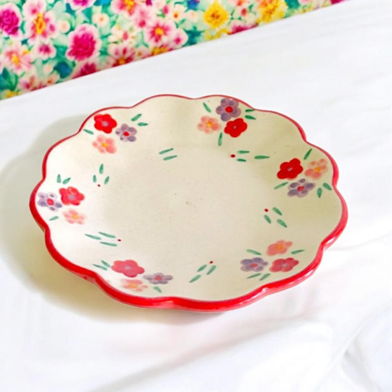 Assiette céramique millefleur