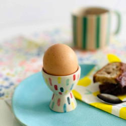 Egg cup ceramic dots