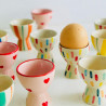 Egg cup ceramic dots