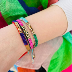 Bracelet en cuir Beads mix