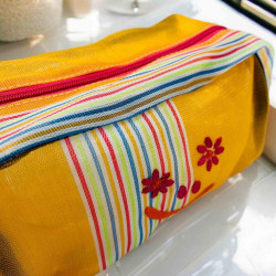 Cosmetic Pouch recycled plastic smile orange