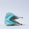 Täschchen Mini Clip Leder Millefleur ltblue