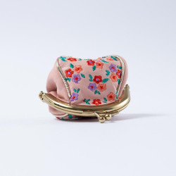 Bourse Mini Clip Millefleur apricot
