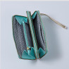 Wallet Double Zip Leather Millefleur ltblue
