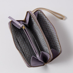 Porte-monnaie Double zip Leder Millefleur viola