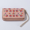 Wallet Leather Double zip Leder Millefleur apricot