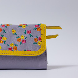 Portemonnaie Leder ind Millefleur viola