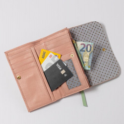 Wallet Leather ind Millefleur apricot