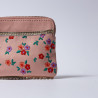 Portemonnaie mini zip Leder Millefleur apricot