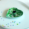 Kerzenhalter Heart Print green leaf