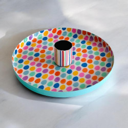 Bougeoir Print Flowercircle petrol