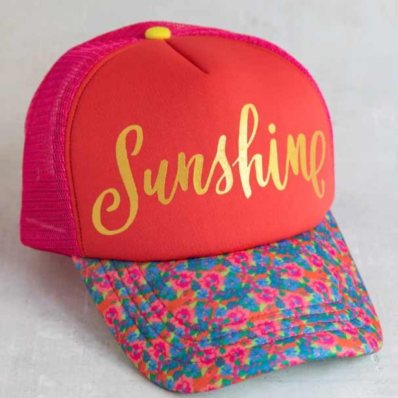 CapTrucker Hats Coral Sunshine