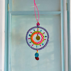 Decoration Funkel purple Circle Ornament