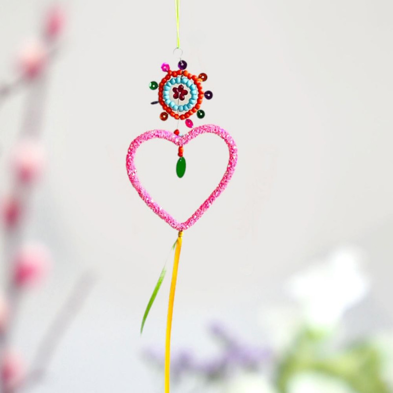 Decoration Funkel pink heart Ornament