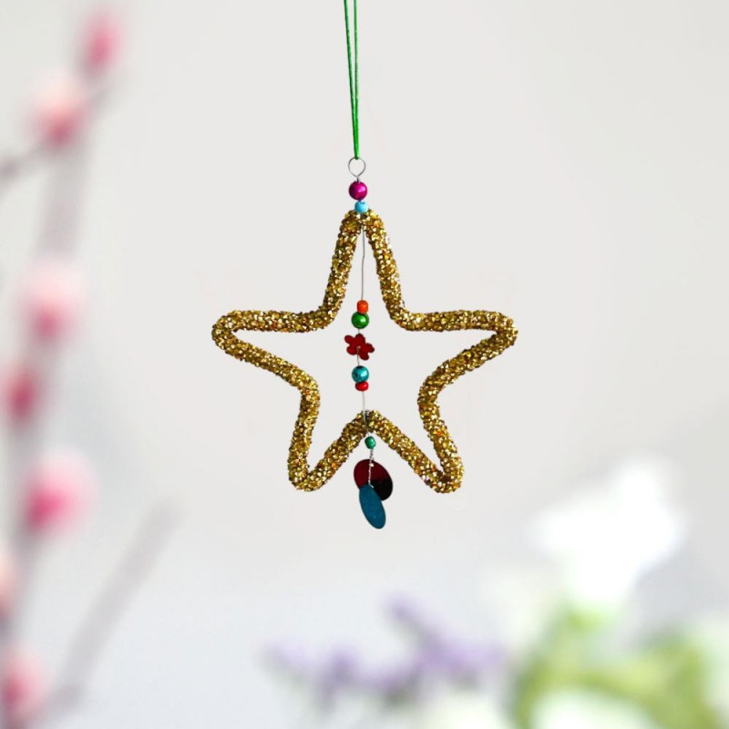 Decoration Funkel gold Stern Ornament