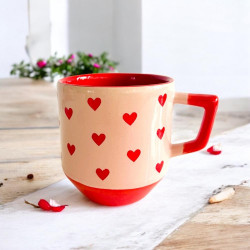 Mug L Céramique 60s Hearts with Hearts