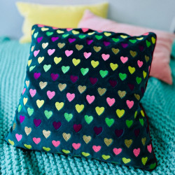 Kissenhülle Hearts teal multi 5050