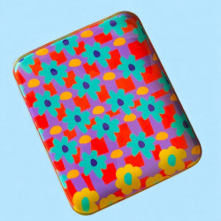 Tray square L Yellow bold Flower