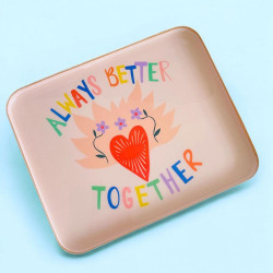 Tray square L Yellow bold Flower