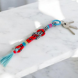 Lanyard b/w colorful Metal ring