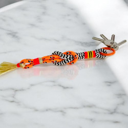 Lanyard b/w colorful Metal ring